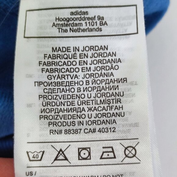 Adidas tracksuit boys size M blue with 3 white stripes full zip, zip pockets - Picture 6 of 11